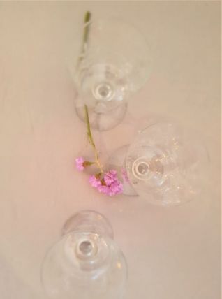 3 verres en cristal taillé (feuillage)