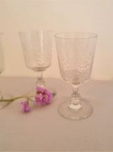 3 verres en cristal taillé (feuillage)