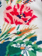 Coussin ovale canevas champêtre 1969