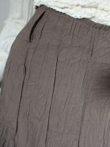 Jupe lingerie dansante avec volant et dentelle marron glacé 