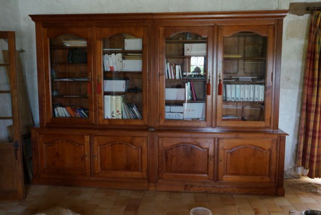 meuble bibliothèque en quatre éléments merisier