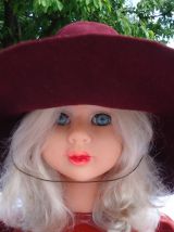 Chapeau cloche bordeaux en feutre année 1953