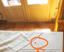 Drap ancien lin brodé avec jours 2 x 3 mètres en bon état,