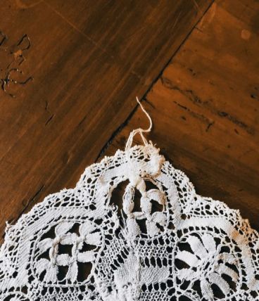 taie d'oreiller ancienne coton  dentelle