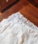 taie d'oreiller ancienne coton  dentelle