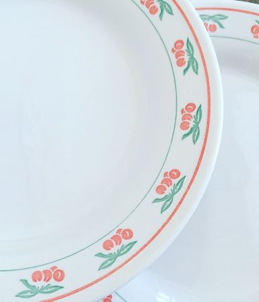 4 assiettes aux motifs pomme 