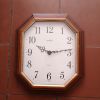 Ancienne horloge murale en bois octogonale - Vintage