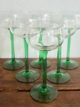 6 verres à vin d'Alsace verres à pied , verres ballon
