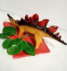lampe dinosaure, veilleuse stégosaure rouge