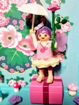 Cadre Playmobil rose personnalisable, fille, licorne