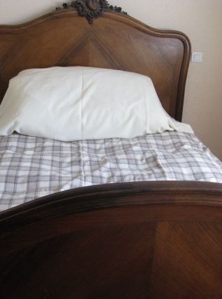 lit ancien  bois placage acajou