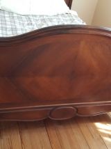 lit ancien  bois placage acajou