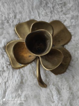 Bougeoir fleur laiton 