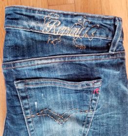 Jeans Replay droit, femme, M, 29/32, denim