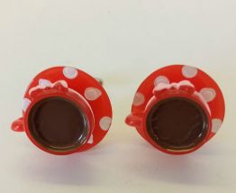 Boutons de manchette tasses de café rouges