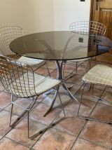 Lot de 4 chaises Harry BERTOIA Chromées. Réédition. 70’s.