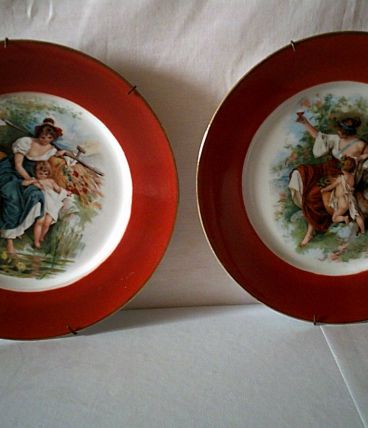 Lot de 2 assiettes paysannne à suspendre 