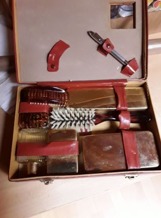 Trousse toilette vintage en cuir