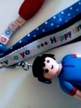 Porte clé Playmobil football français, bijou de sac