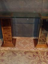 Console vintage verre et miroir année 70.