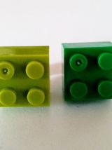 Pin's Lego, lot de 4 en vert et bleu, pour cravate, veste