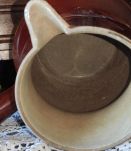 pot à lait broc pichet en grès vernissé marron très ancien
