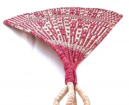 EVENTAIL Africain,Eventail du Togo,décoration murale rose