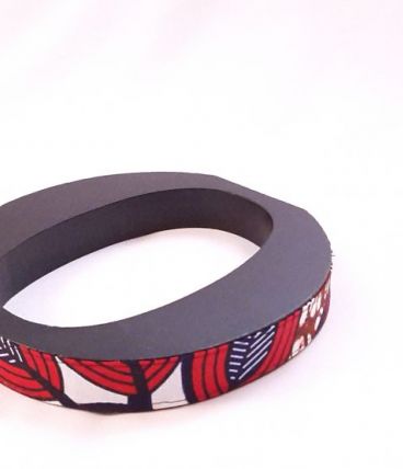 Dessous de plat en bois massif et tissu africain wax,