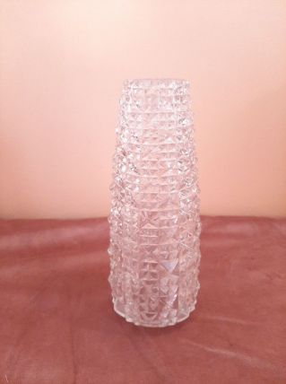 Abat jour en verre, année 60 70 verre en relief