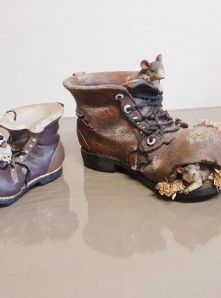 Sabots vintage décoratifs lot de 2 ( ref K4)