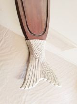 Plateau de découpe poisson en bois et argenté ( ref K 33 )