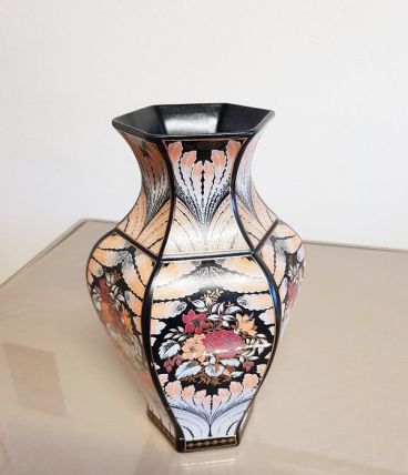 Vase céramique dorée fleur de rose ( ref K 36)