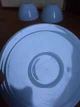 Tasses opaline bleue