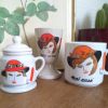 Ensemble tasses et pot Vintage