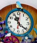 Horloge murale et porte-clés vintage en bois, kitsch