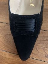 Escarpins Charlet daim noir vintage 60 – taille 38