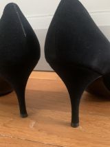 Escarpins Charlet daim noir vintage 60 – taille 38
