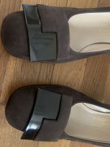 Escarpins EMERAUDE daim marron vintage 60/70 – taille 37