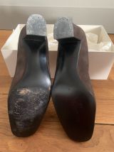 Escarpins EMERAUDE daim marron vintage 60/70 – taille 37
