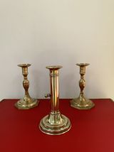 Joli chandelier bougeoir vintage en laiton 