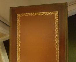 Console bois avec plateau cuir