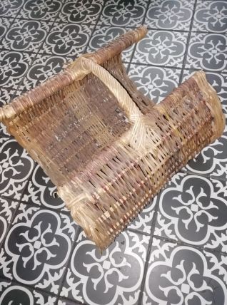 Panier porte buches en osier