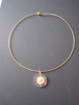 Tour du cou avec Médaille vierge Marie Médaille ronde Vierge