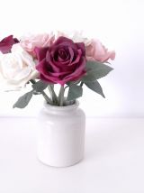 1 Vase grès Hauteur 12.5cm couleur blanc cassé