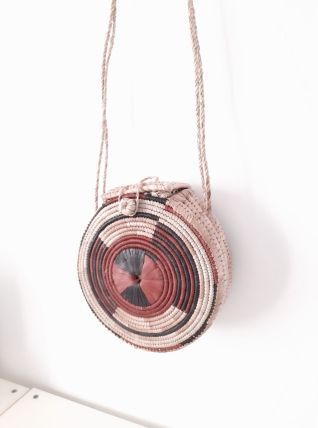 SAC PANIER Africain Rond ,en Raphia