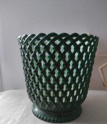 Cache pot SYLA plastique vert sapin