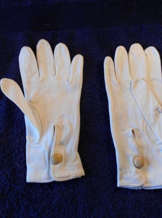 GANTS VINTAGE ANCIEN ENFANT FILLE GARCON T 5;5 CM BLANC 