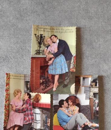 20 cartes couple années 60 authentiques