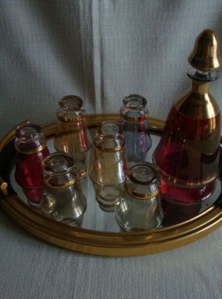 service art déco plateau verres carafe 