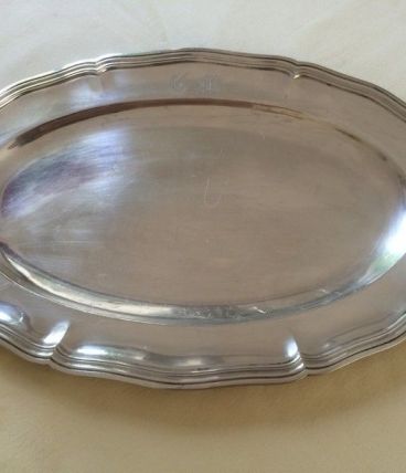 Plat métal argenté Christofle style Louis XV